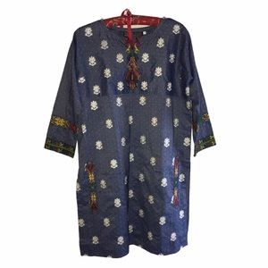 Vintage Pakistan Blue MIDI Dress